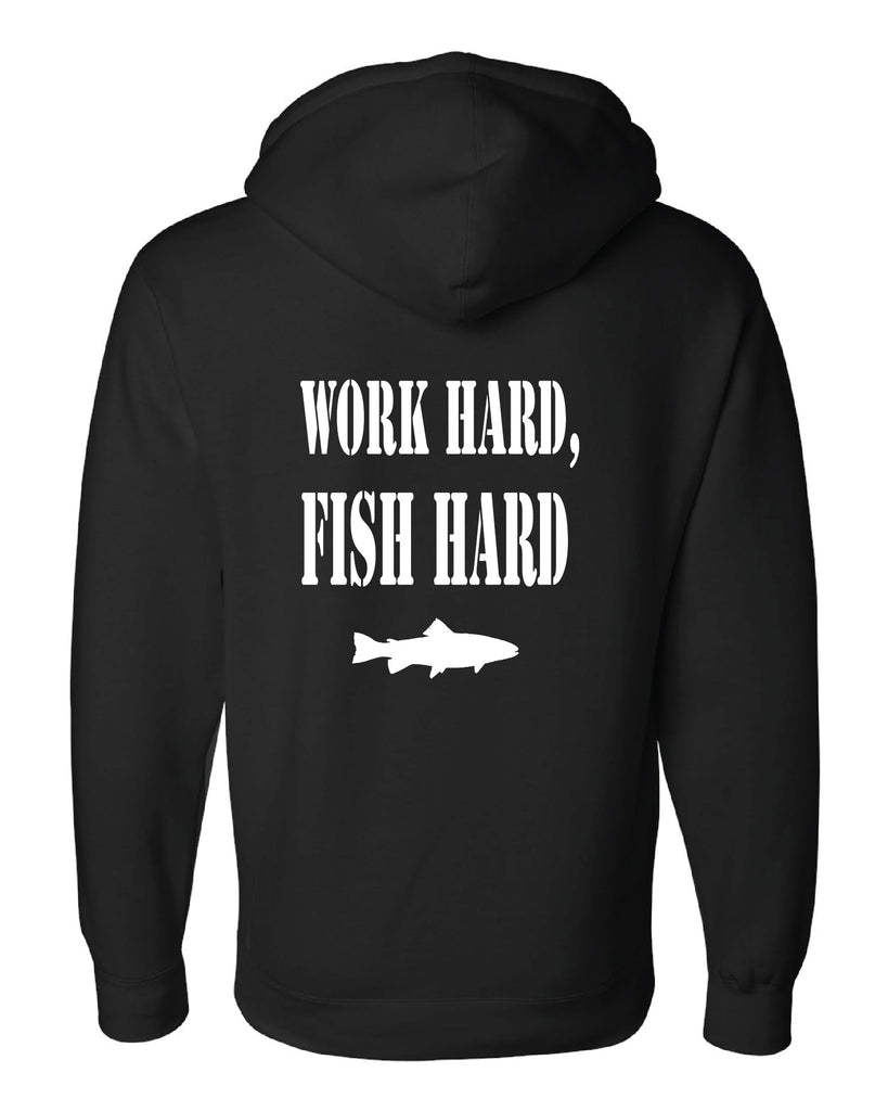 Work Hard, Fish Hard Hoodie Charcoal / 3XL